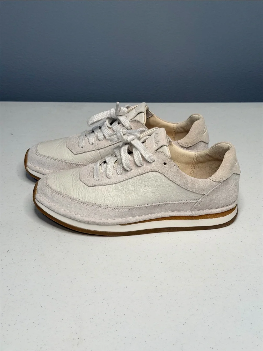 Clarks Women's Cream and Tan Sneakers - Picture 5 of 10